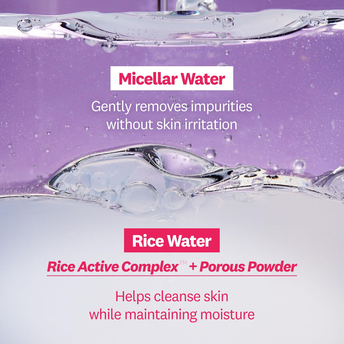 Close-up of The Face Shop Rice Water Bright texture for refreshing, hydrating cleanse.