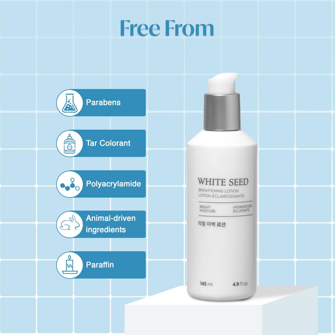 Glow shot of The Face Shop White Seed Brightening Lotion for luminous skin