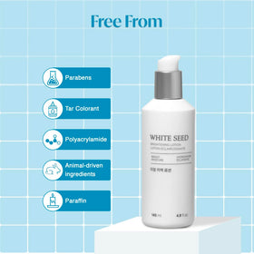 Glow shot of The Face Shop White Seed Brightening Lotion for luminous skin