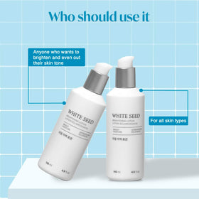 Packaging label of The Face Shop White Seed Brightening Lotion
