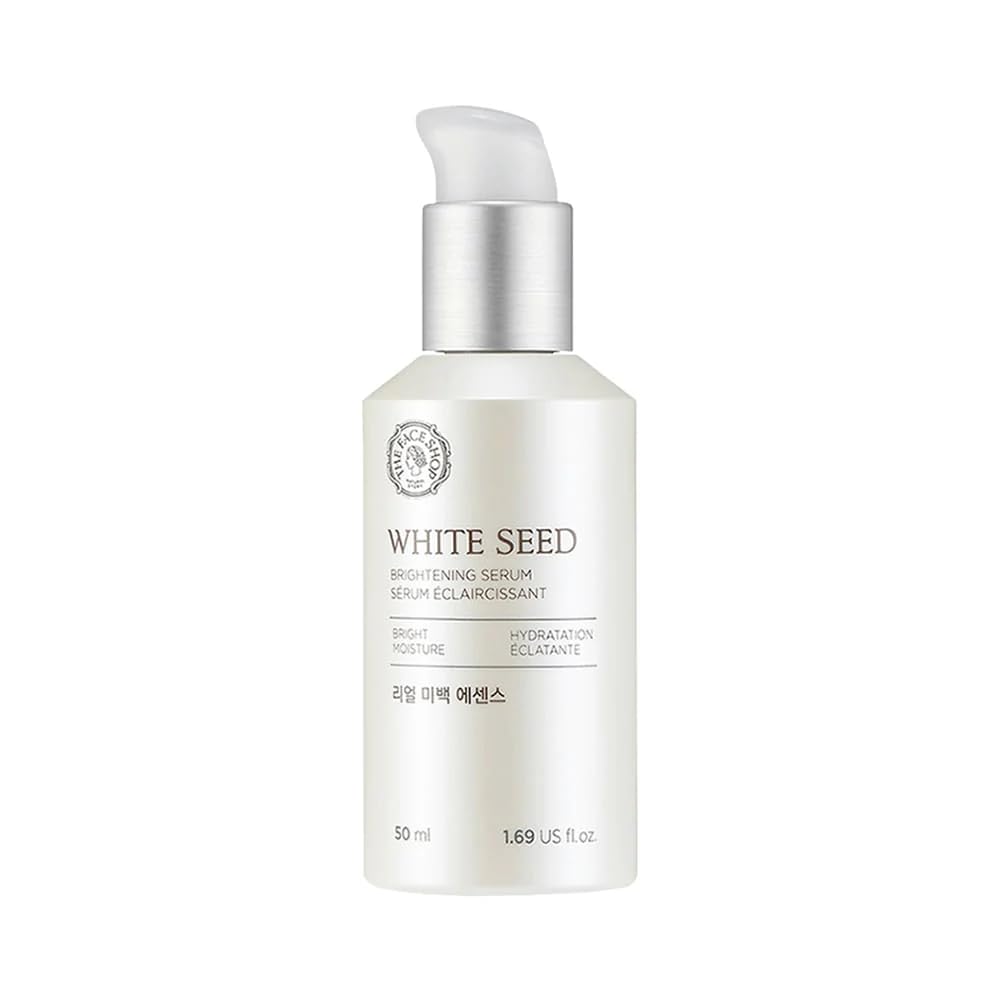 The Face Shop Whiteseed Brightening Serum bottle boosts radiance and hydration