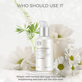 The Face Shop Whiteseed Brightening Serum clarity visual hints at smoother texture