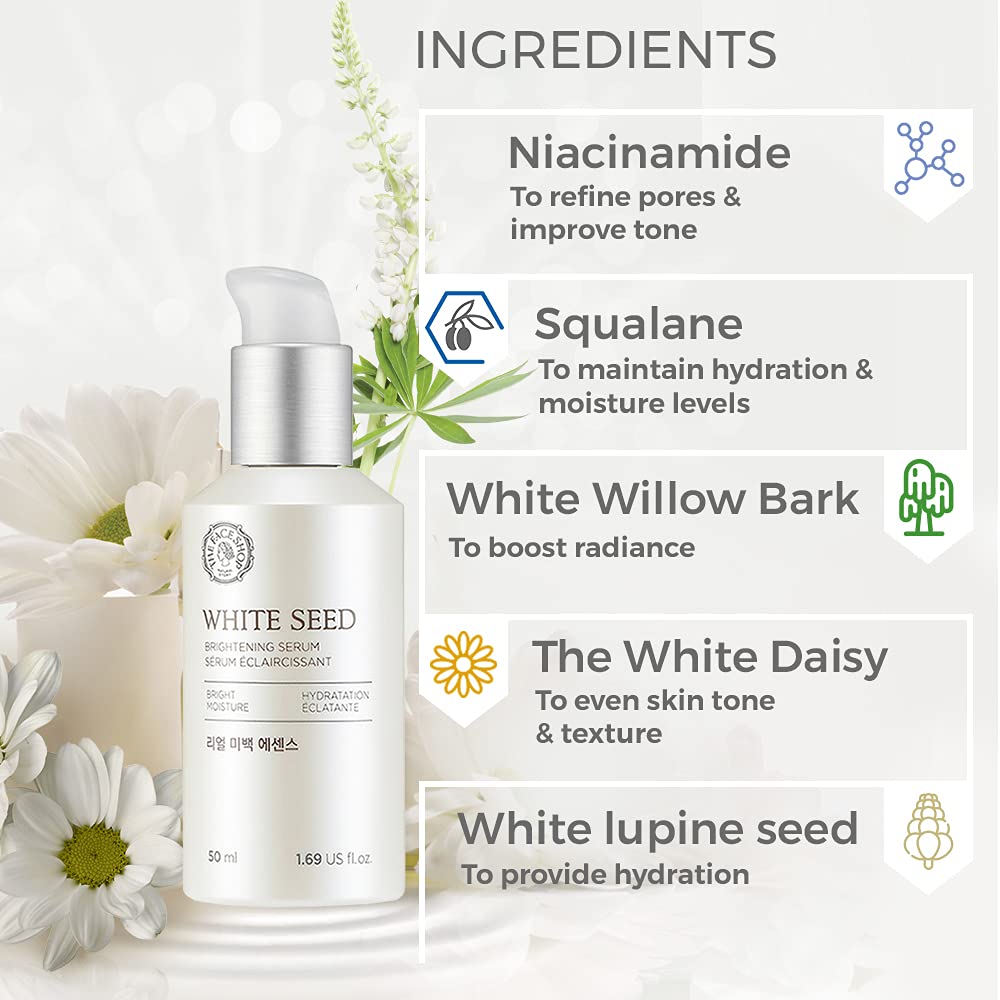 The Face Shop Whiteseed Brightening Serum dropper releasing serum for gentle skin absorption