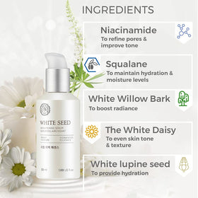 The Face Shop Whiteseed Brightening Serum dropper releasing serum for gentle skin absorption
