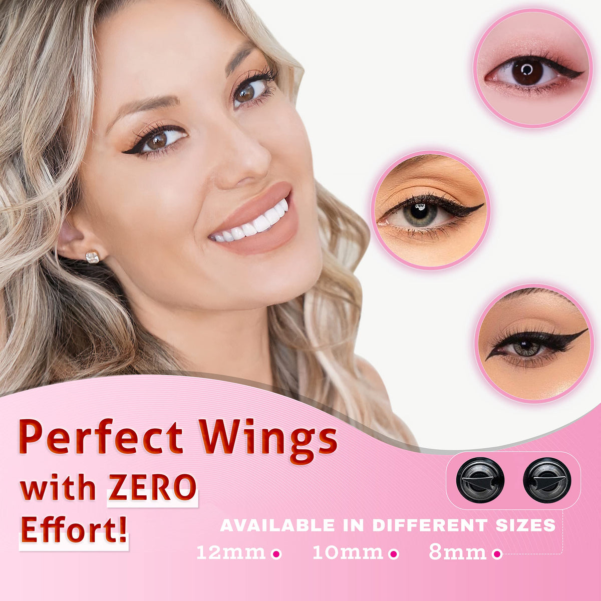 The Flick Stick liquid eyeliner pen demonstrates mess-free, smooth application.