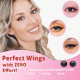 The Flick Stick liquid eyeliner pen demonstrates mess-free, smooth application.