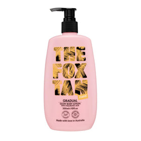The Fox Tan Gradual Glow bottle pump for easy, even application.