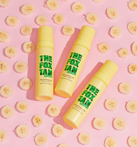 The Fox Tan Rapid Banana Whip detailed label reinforces ethical brand values.