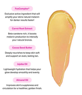 The Fox Tan Rapid Elixir packaging highlights vegan, cruelty-free credentials.