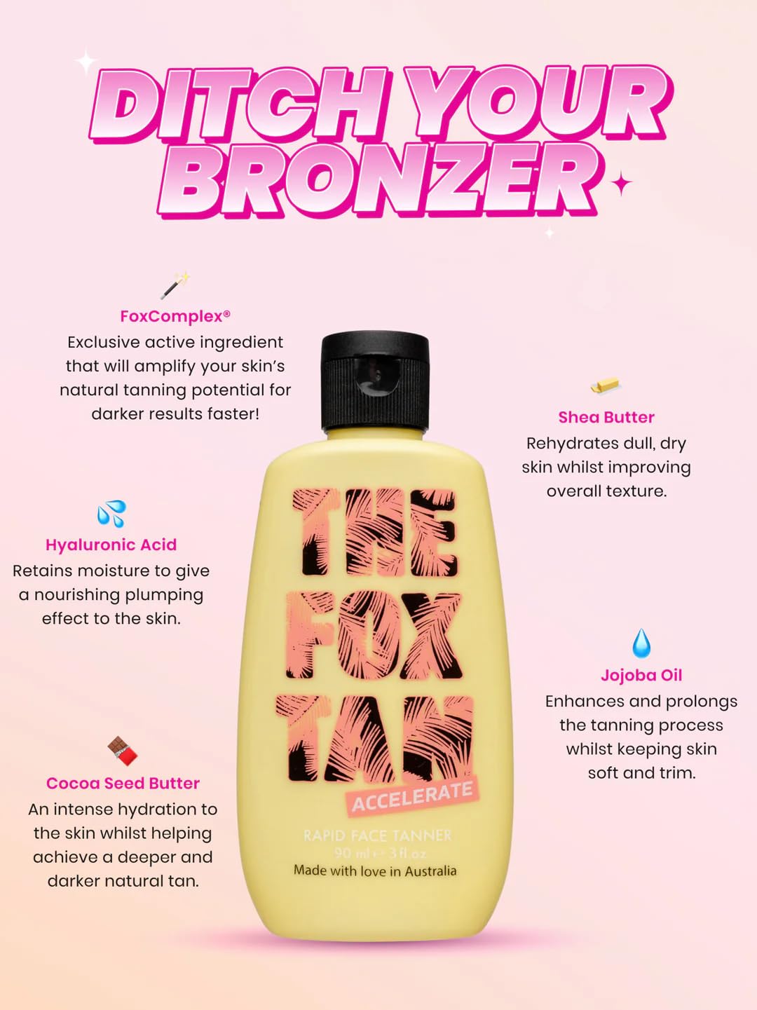 The Fox Tan Rapid Face Tanner hands applying cream for quick, even tanning results.