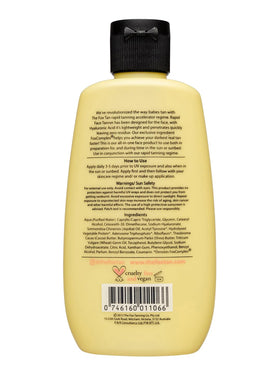 The Fox Tan Rapid Face Tanner features jojoba oil for balanced, hydrated application.