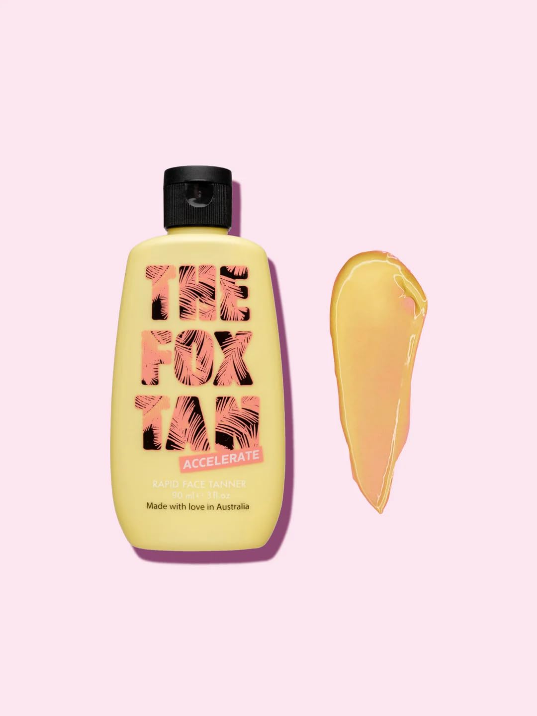 The Fox Tan Rapid Face Tanner swatch on skin showing instant hydration and glow.