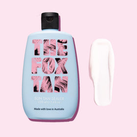 The Fox Tan Sun Tan Sealer after-application glow on skin.