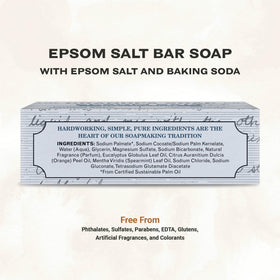 The Grandpa Soap Company Epsom Salt Bar Soap bars closeup showing gritty texture for tough dirt.