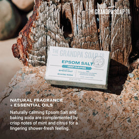 The Grandpa Soap Company Epsom Salt Bar Soap made-in-USA supports local manufacturing.