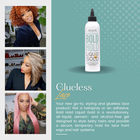 The Hair Diagram Bold Hold Liquid Gold baby hairs styling for a natural look.