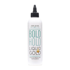 The Hair Diagram Bold Hold Liquid Gold bottle pour showing quick-dry hold.