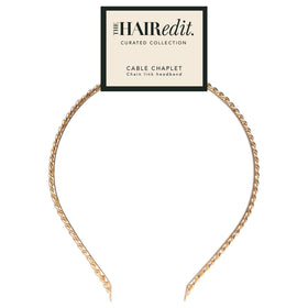 The Hair Edit gold cable headband with a sleek edge for everyday style.