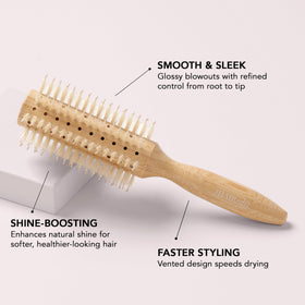 The Hair Edit Sleek Goddess vented barrel boosts airflow for faster blowouts.