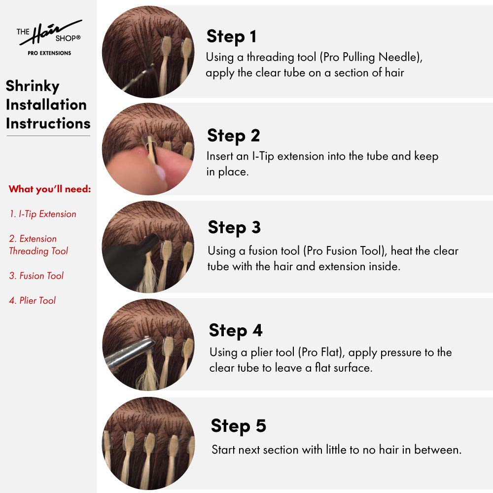 The Hair Shop 4mm diameter clear tubes ideal for combining tips with Remy hair extensions