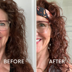 The Henna Guys mahogany hair dye being applied for at-home coloring