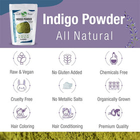 The Henna Guys Indigo powder bottle with label and branding