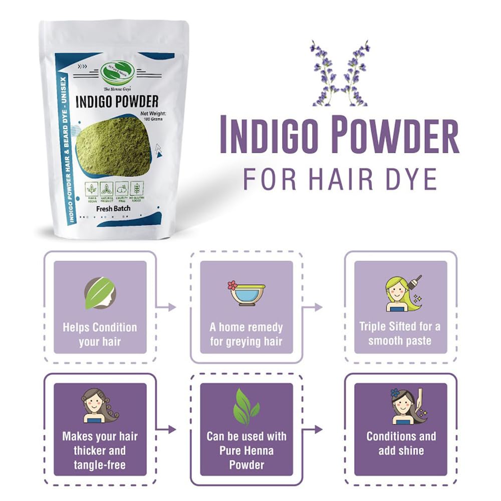 Texture detail of The Henna Guys Indigo powder for easy mixing
