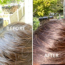 The Henna Guys mahogany hair dye powder close-up highlights smooth texture for mixing