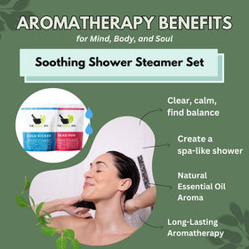 Closeup of Cold Kicker steamers releasing refreshing scents in the shower.