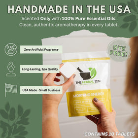The Herbal Zen compact shower steamer in a daily-use pack