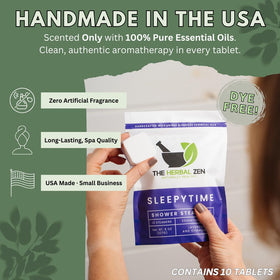 The Herbal Zen spa-like bathroom scene with lavender steam