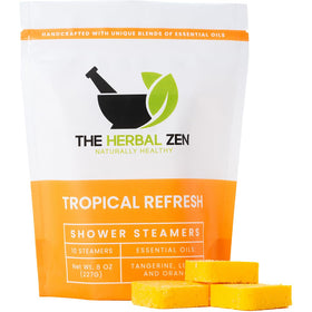 The Herbal Zen Tropical Refresh Shower Steamer ready for a bright morning shower