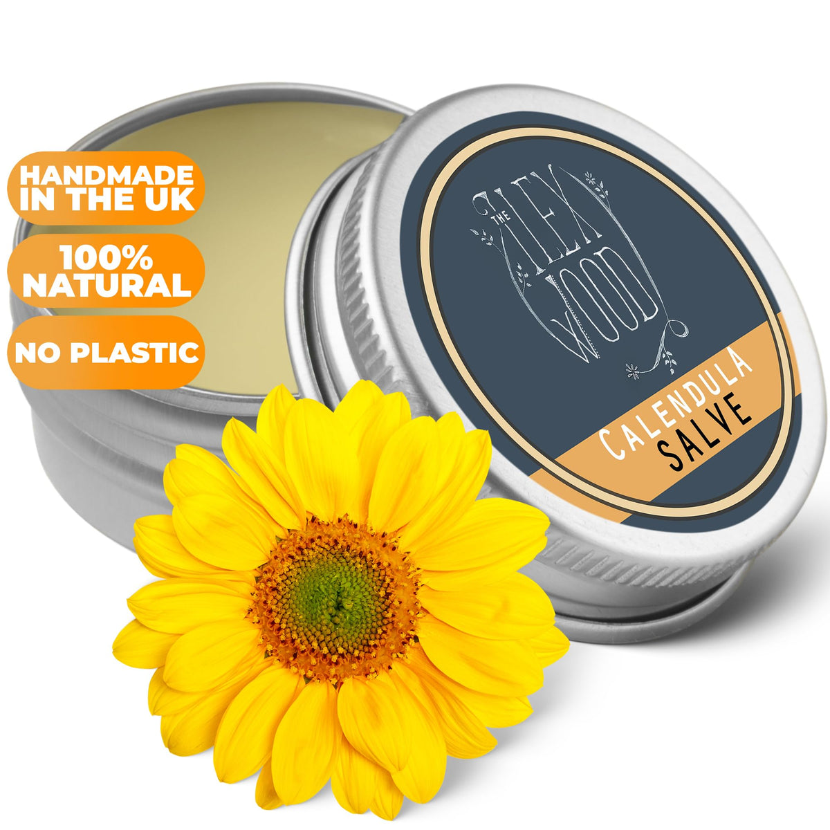 Close-up of The Ilex Wood Calendula Salve demonstrating anti-inflammatory feel on skin.
