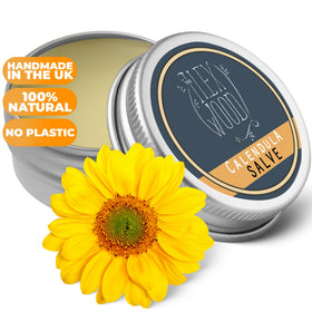 Close-up of The Ilex Wood Calendula Salve demonstrating anti-inflammatory feel on skin.