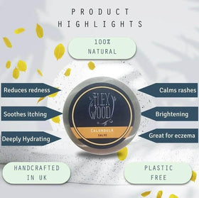 The Ilex Wood Calendula Salve texture shown for gentle rub-on application.