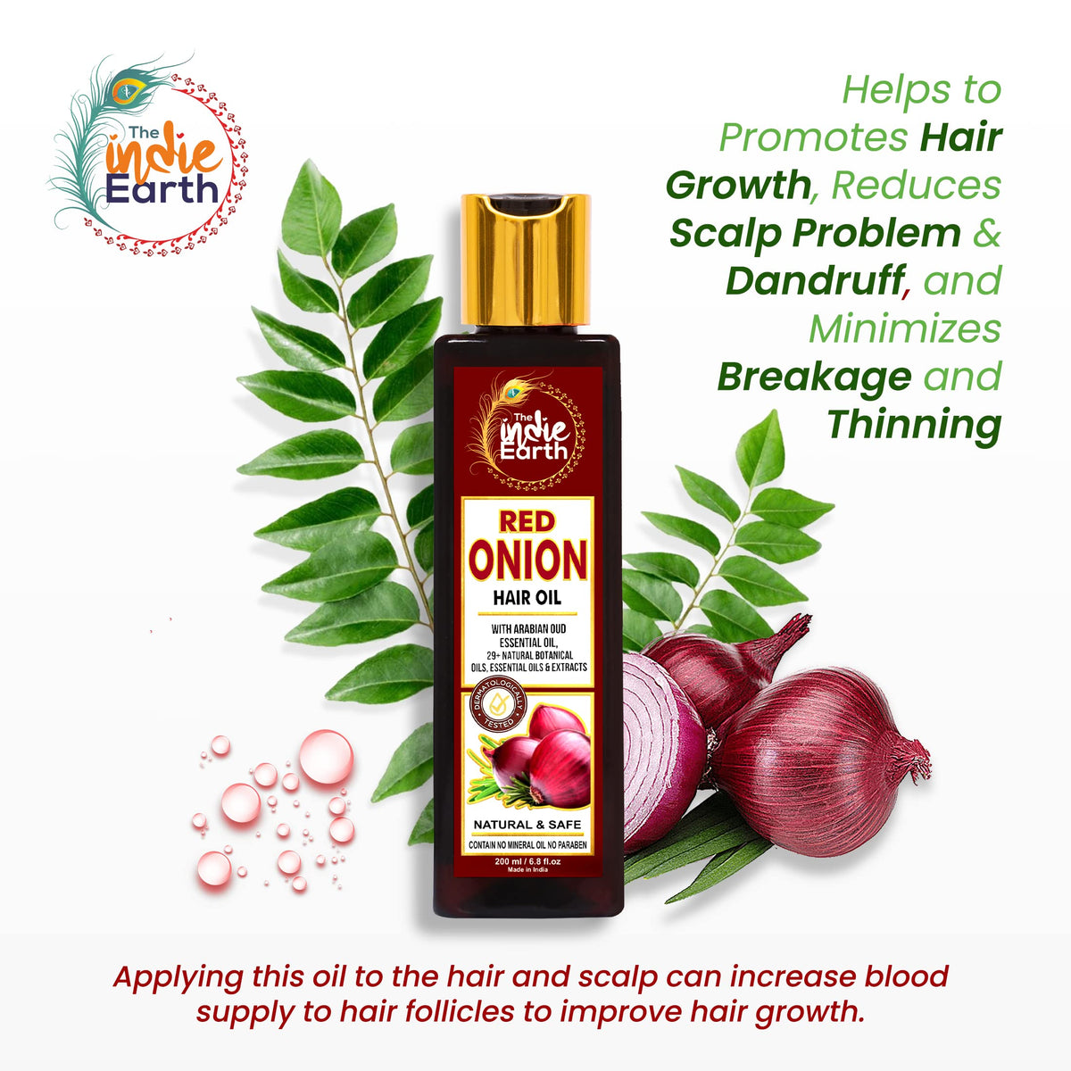 The Indie Earth Red Onion Hair Growth Oil is color-treated safe, helping preserve vibrancy.
