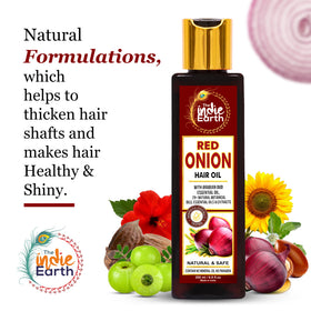The Indie Earth Red Onion Hair Growth Oil post-use shine reveals healthier-looking hair.