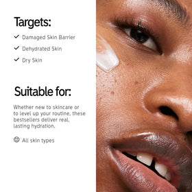 The INKEY List Hyaluronic Acid Serum bottle, instant hydration and plump feel.