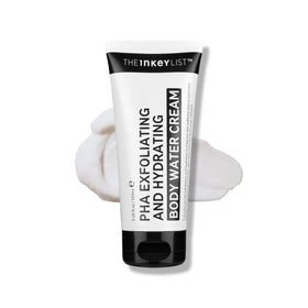 The INKEY List PHA Body Water Cream bottle for daily exfoliation and hydration.