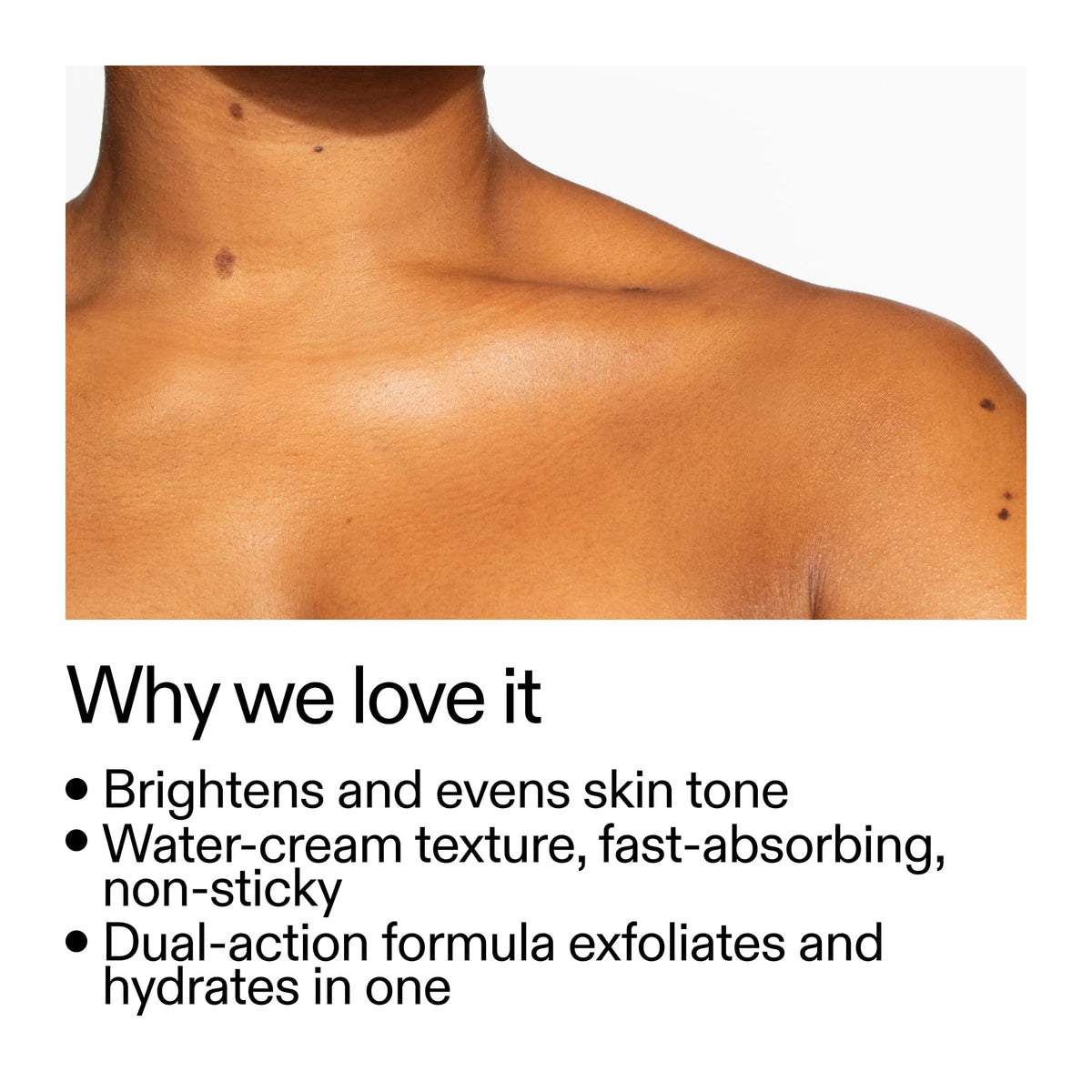 The INKEY List PHA Body Water Cream texture on skin shows quick absorption and hydration.
