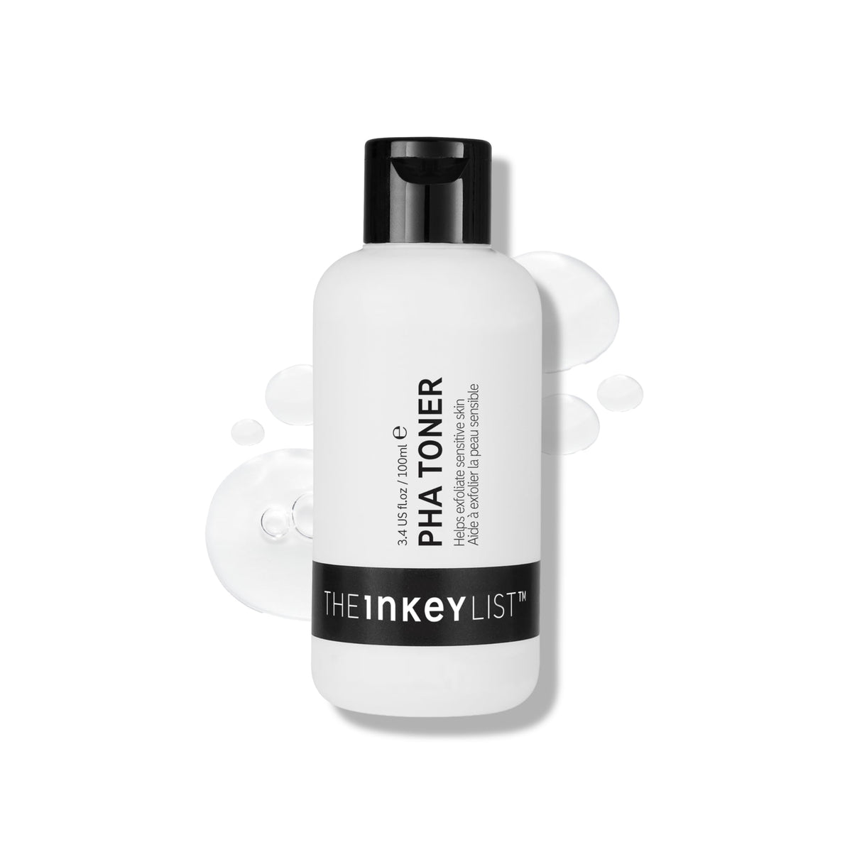 The INKEY List PHA Toner bottle close-up, fragrance-free moisture-locking exfoliant.