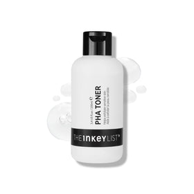 The INKEY List PHA Toner bottle close-up, fragrance-free moisture-locking exfoliant.