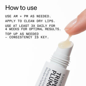 Lips show subtle gloss from The INKEY List Tripeptide Plumping Lip Balm.