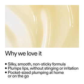Close-up of The INKEY List Tripeptide Plumping Lip Balm texture delivering moisture.