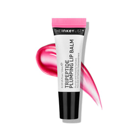 The INKEY List Tripeptide Plumping Lip Balm bottle hydrates lips and defines contours.