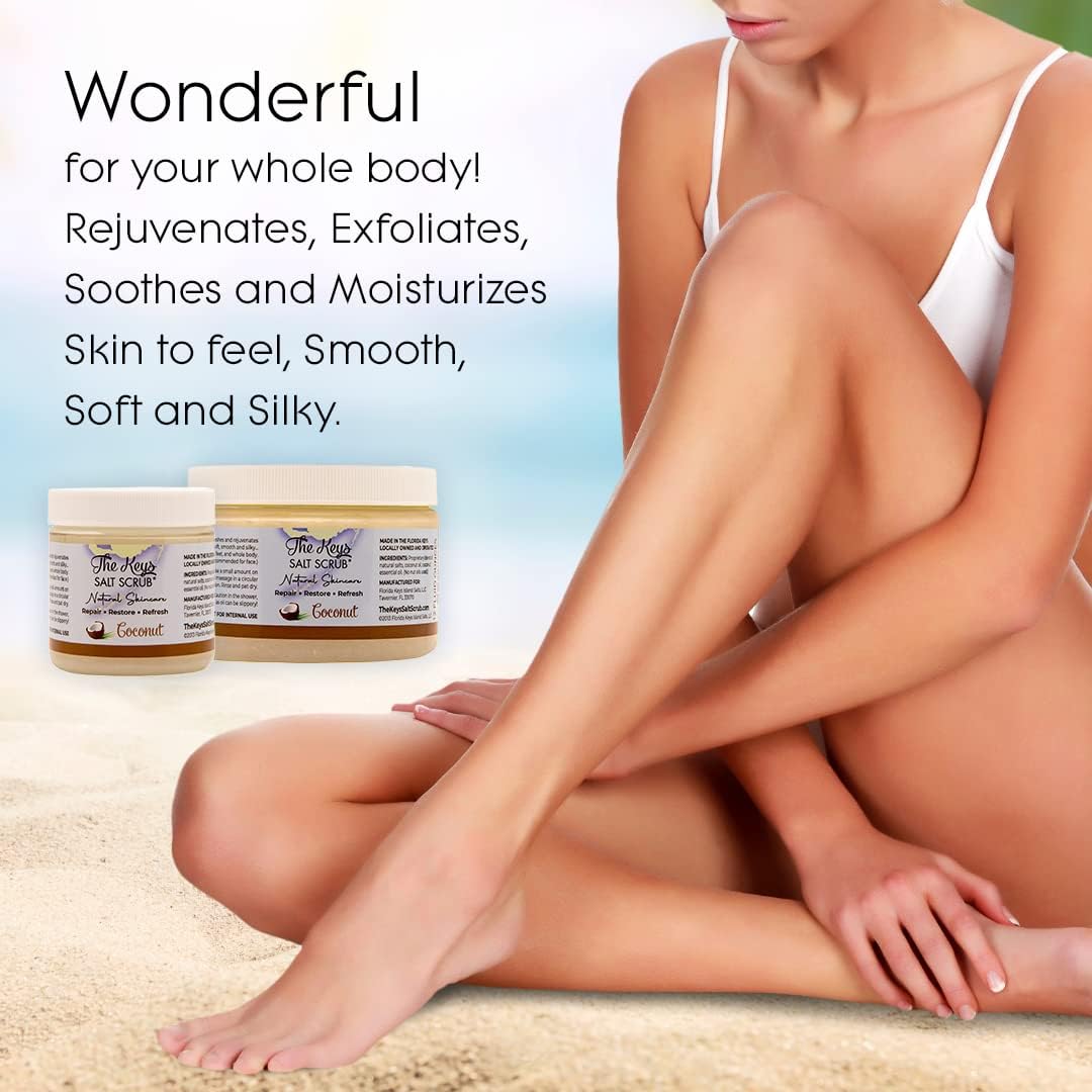 The Keys Salt Scrub foot care for pedicure prep.