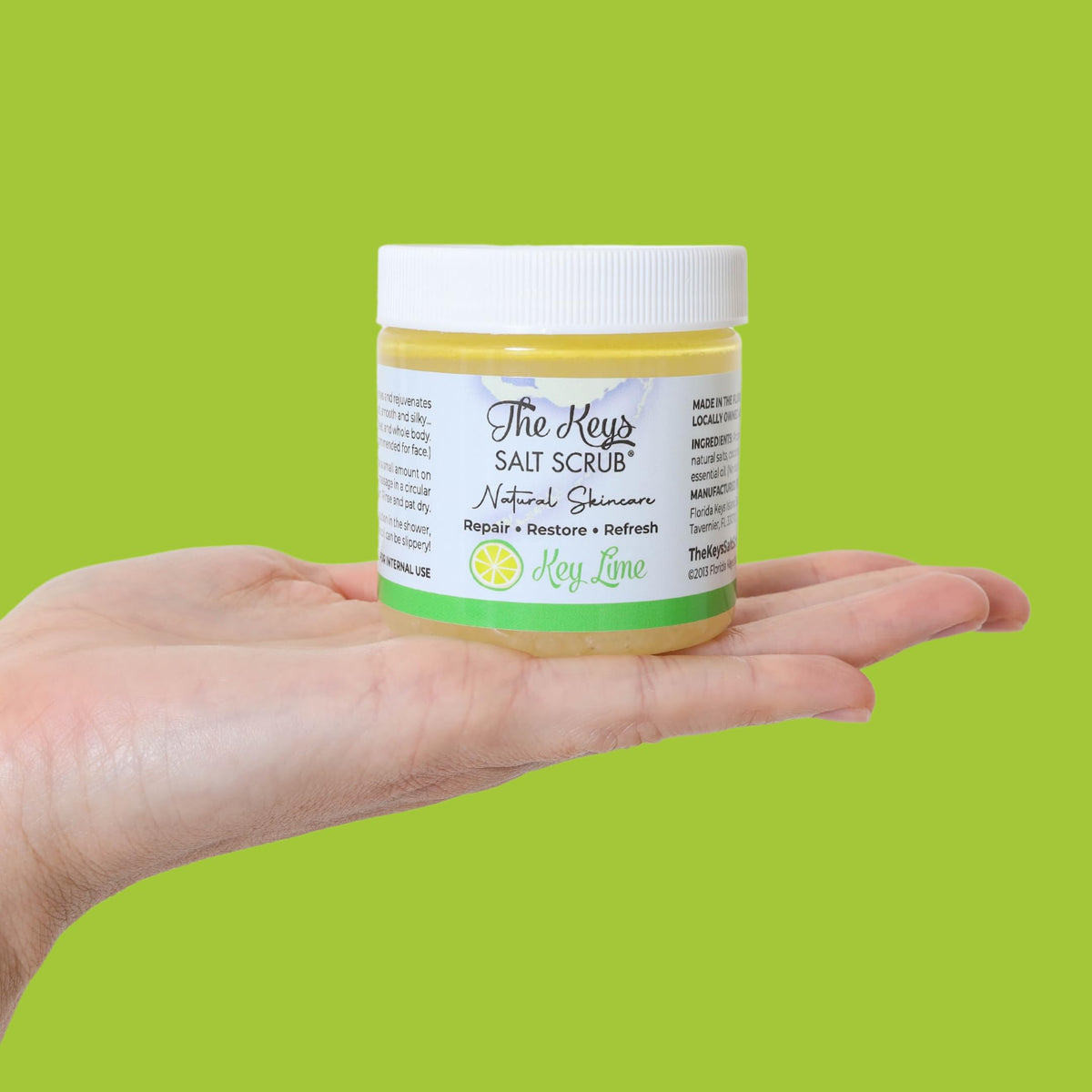 The Keys Salt Scrub USA-made formula with natural ingredients