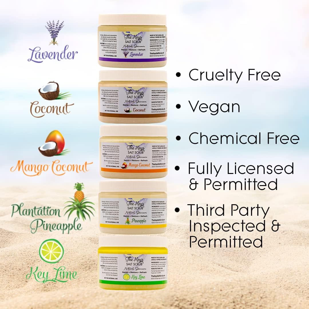 The Keys Salt Scrub made in USA with natural ingredients.