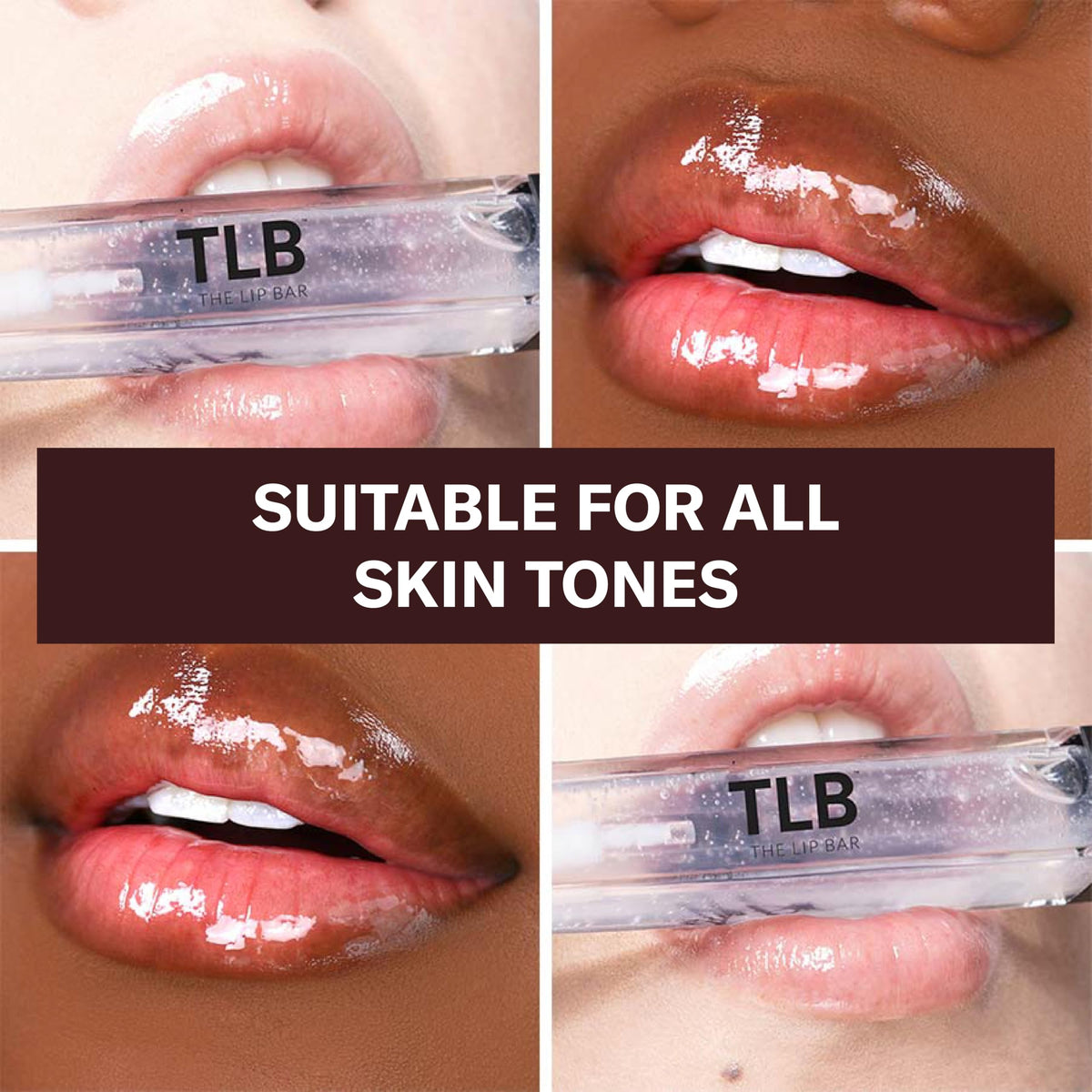 The Lip Bar clear gloss swatch demonstrates a sheer finish.