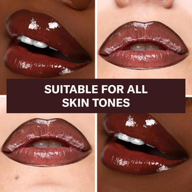 Flyy Girl on lips displays glossy shine and moisturized feel.